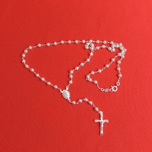 925 sterling SILVER men‎ and women/Catholic ROSARIO necklace